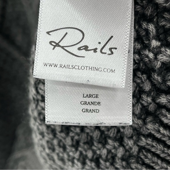 RAILS LISETTE TEXTURED CREWNECK VINTAGE BLACK INDIE GRUNGE SWEATER SIZE LARGE - Picture 9 of 12